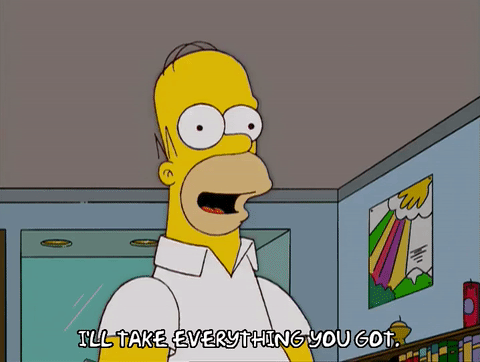Homero diciendo que se llevara todo lo de una tienda