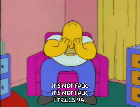 Homero Simpson diciendo que no es justo