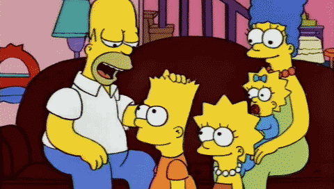 Familia de Los Simpsons abrazándose