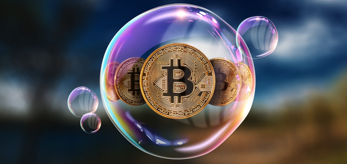 Bitcoin dentro de una burbuja